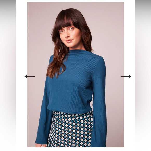 NWT Band Of The Free Avril Top in Deep Teal Bohemian Blouse Keyhole Tie Back - Picture 8 of 8